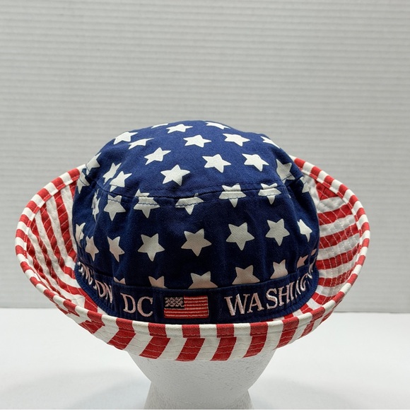 Washington DC Bucket Hat Red White Blue Stars Stripes American Flag Adult OS - Picture 7 of 8